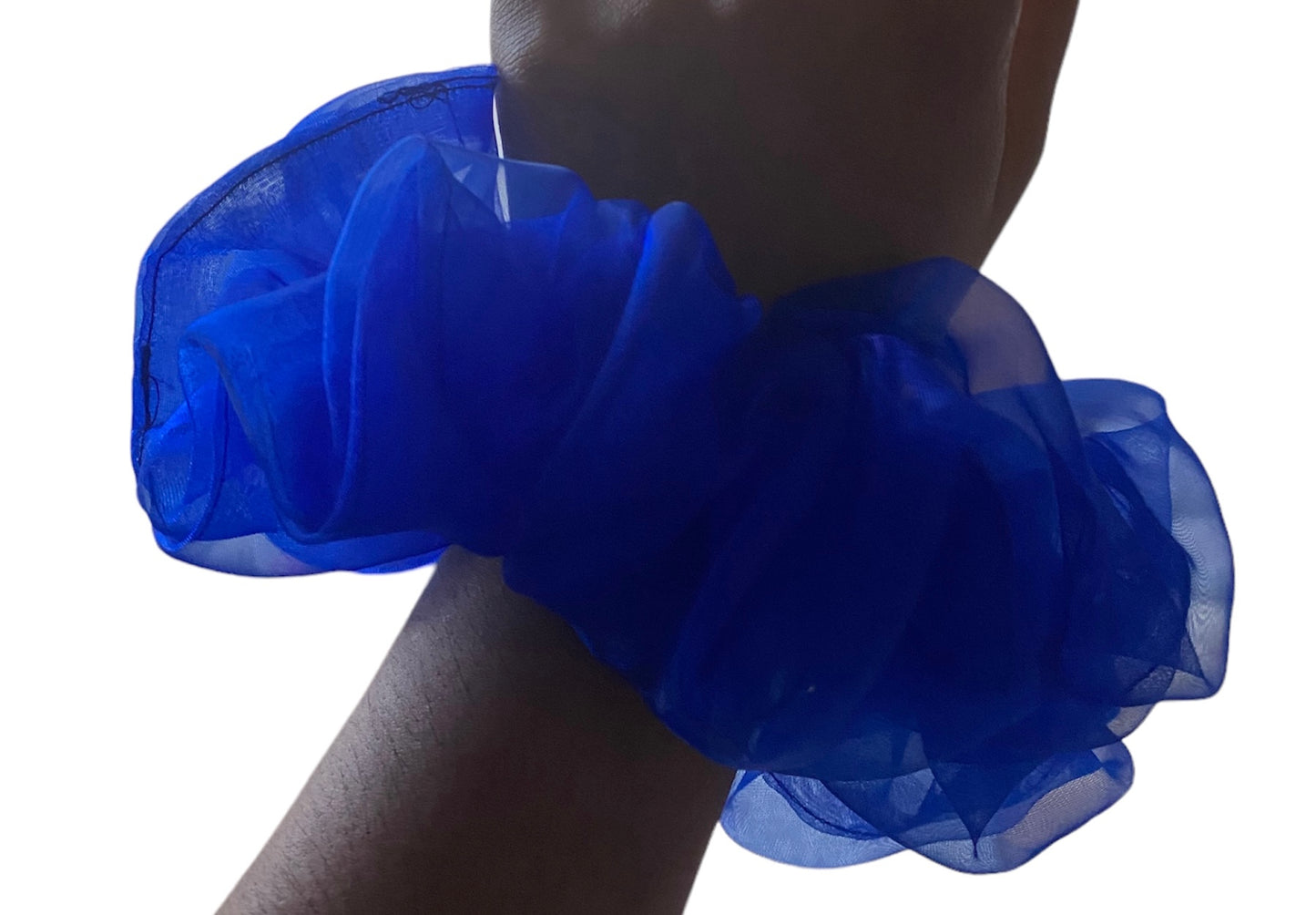 XL Blue Sapphire Sheer Scrunchie