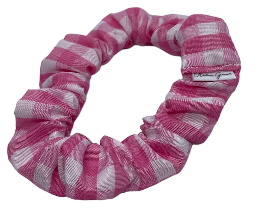 Skinny "Pastel Pink Gingham" Scrunchie