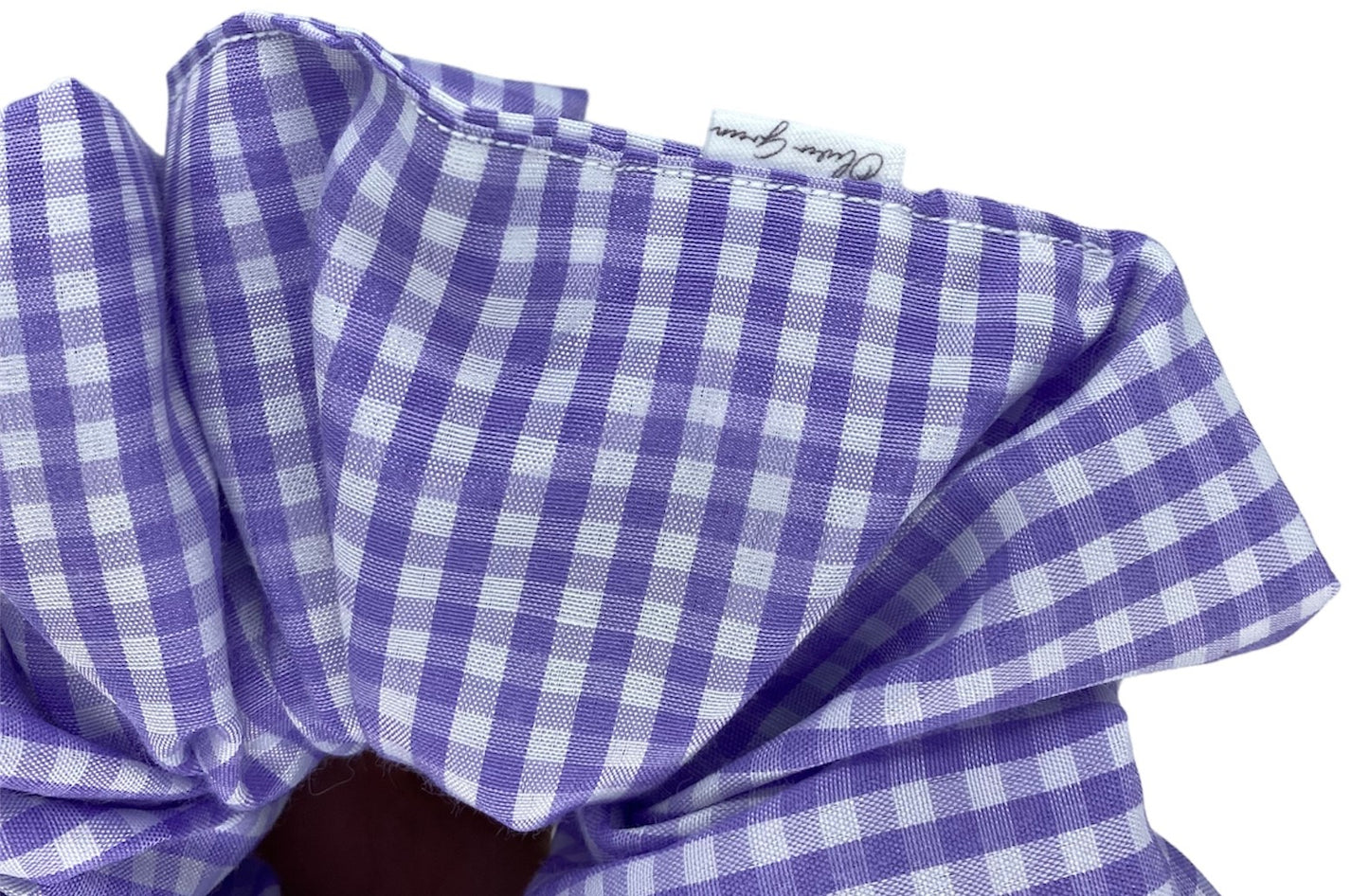 XL "Pastel Purple & White Gingham" Scrunchie