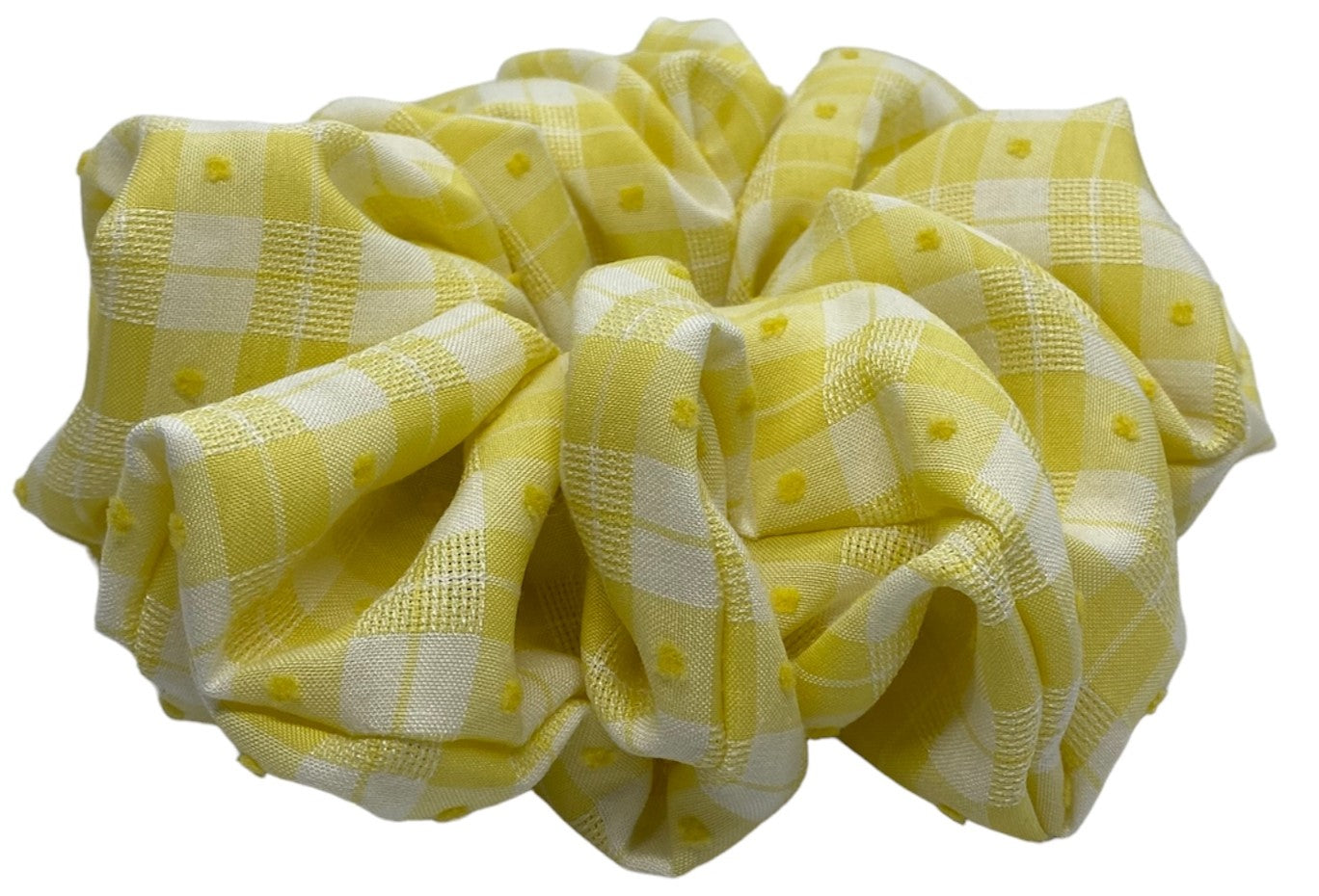 XL "Yellow & White Gingham" Scrunchie