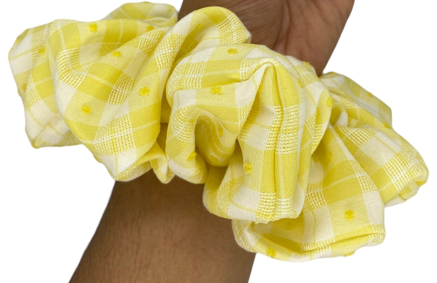 XL "Yellow & White Gingham" Scrunchie