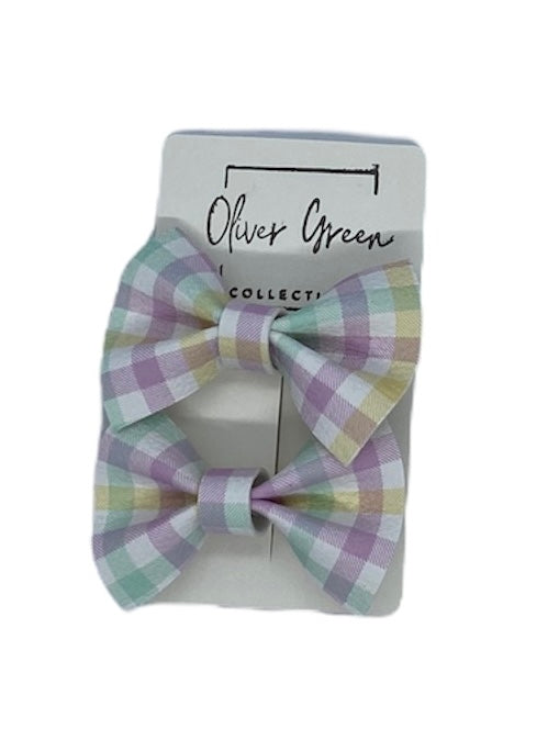 Gingham Multicolor (yellow, Pink, Mint & White) Bow