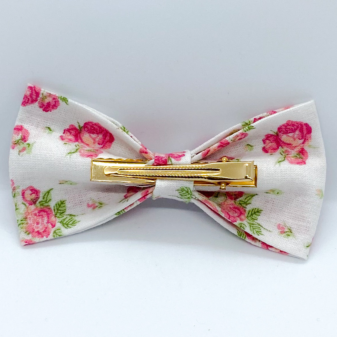 Tuxedo Hair Bow "Pink Florals"