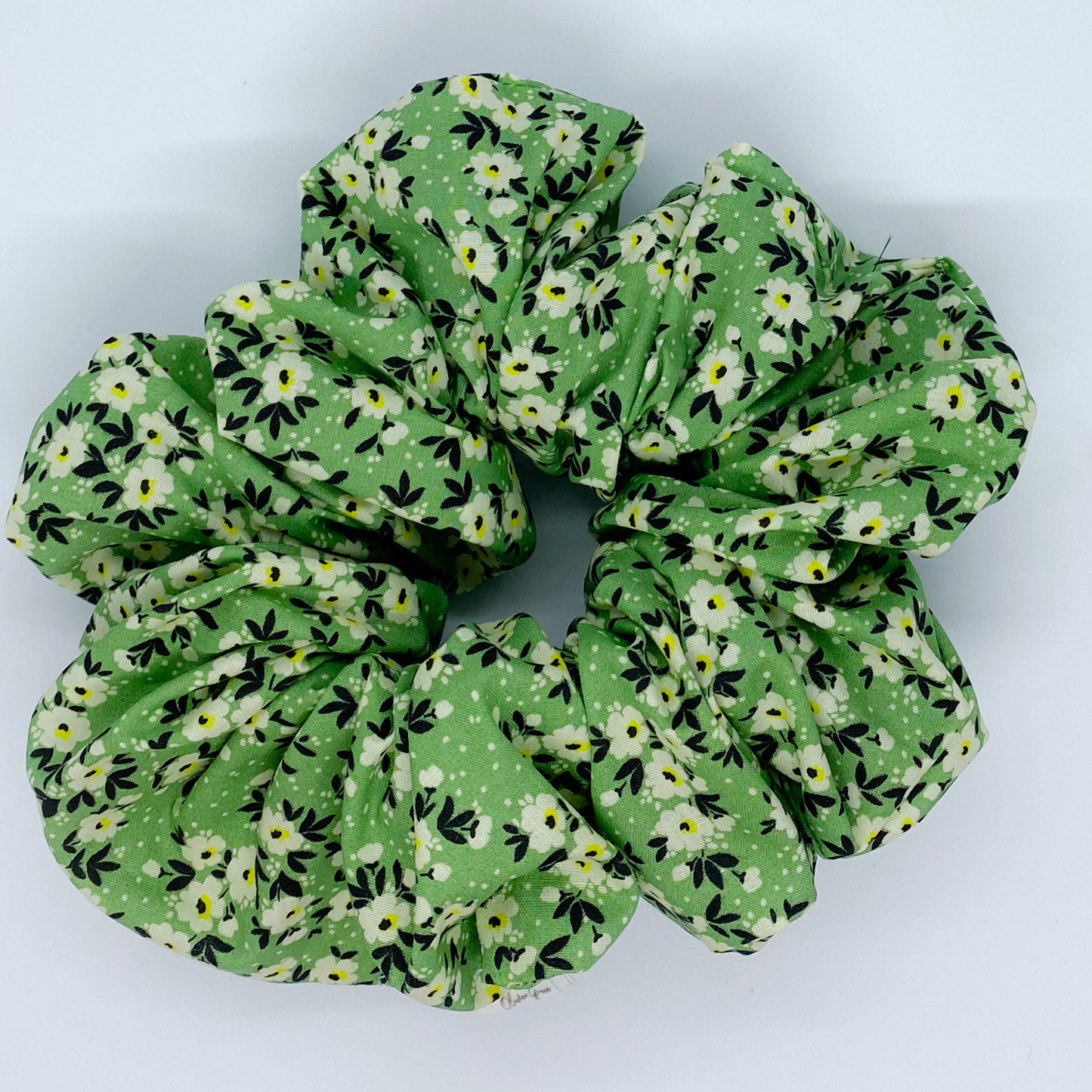 XL "Green Flowers" Scrunchies