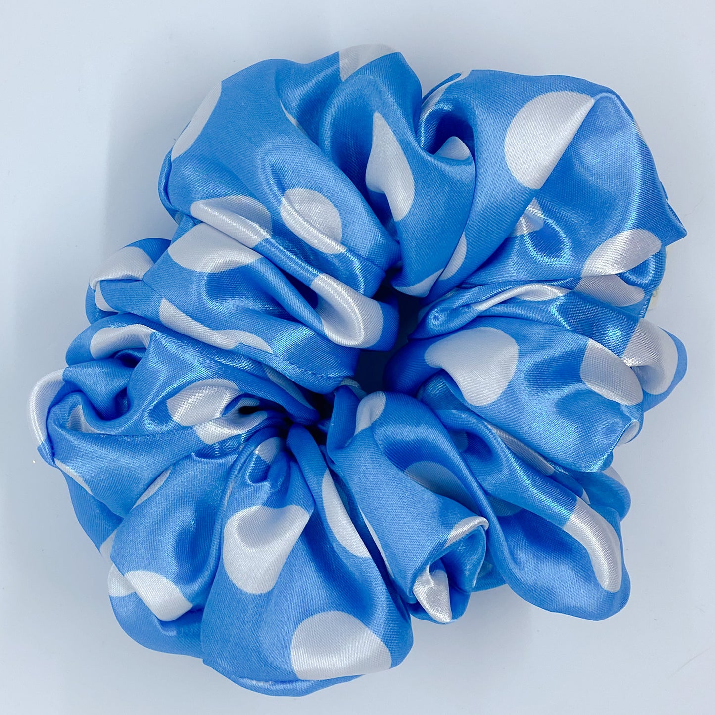 XL Scrunchie "Blue with White Polkadots" Scrunchie