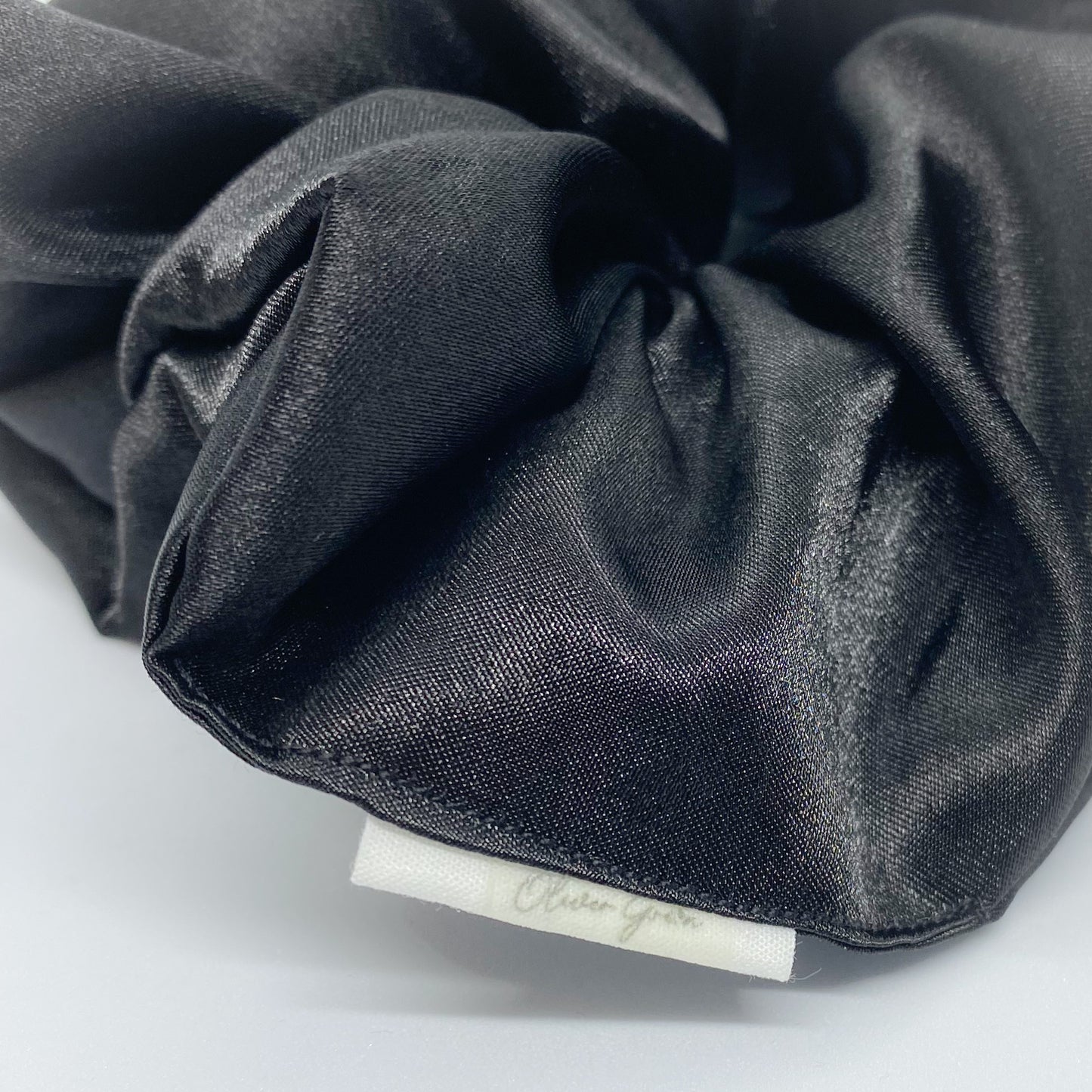 XL "Black Satin" Scrunchie