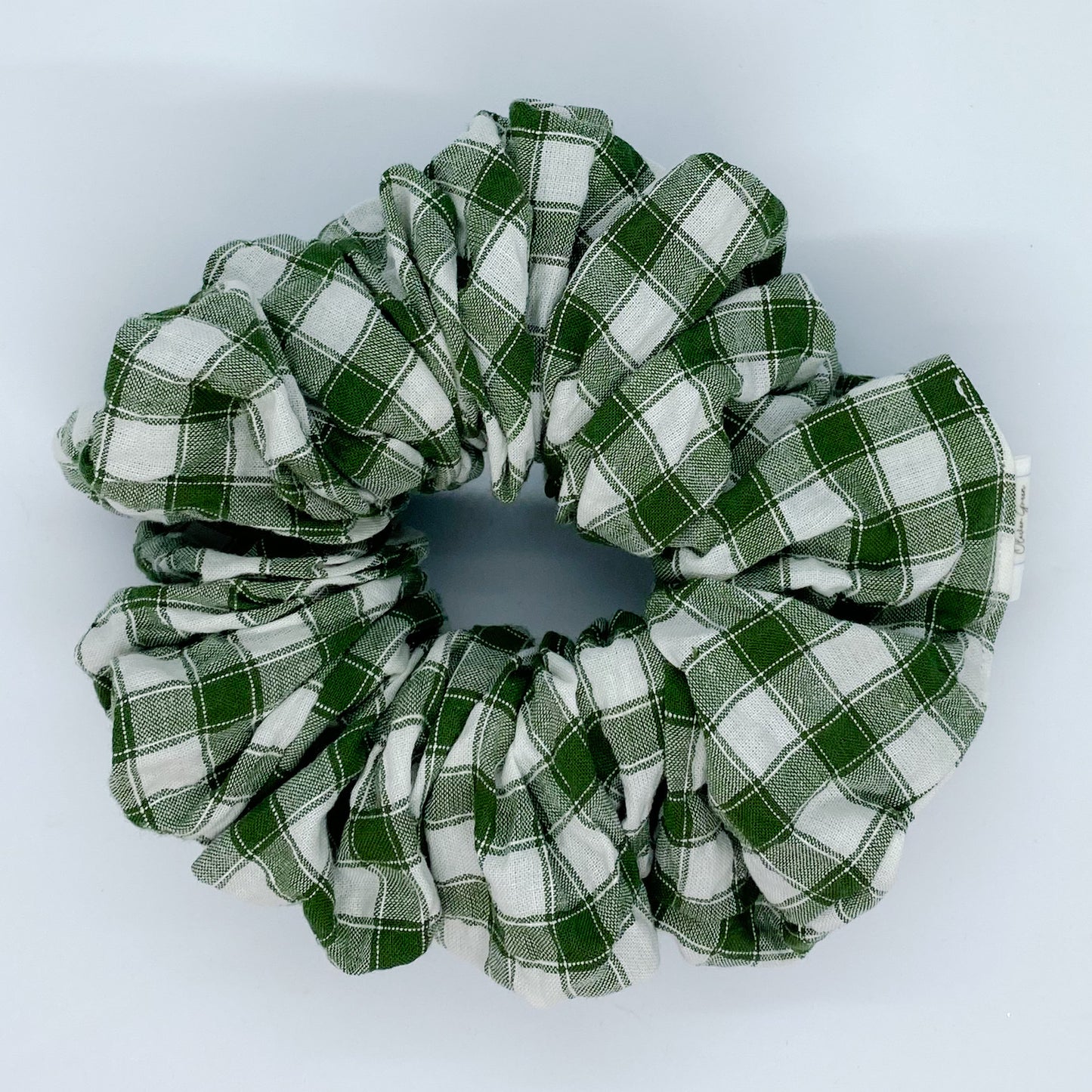 XL "Olive Gingham" Scrunchie