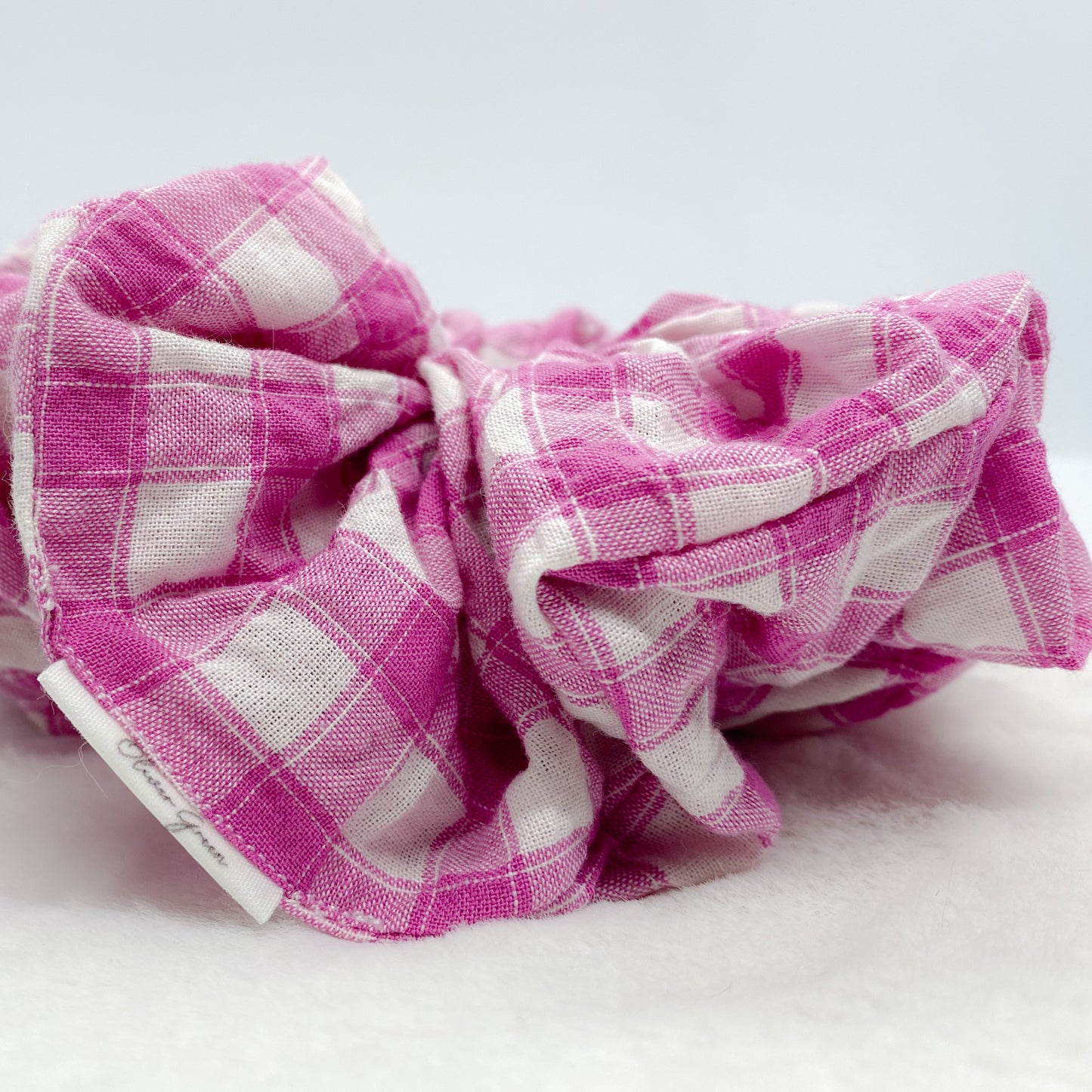 XL "Pink Gingham" Scrunchie