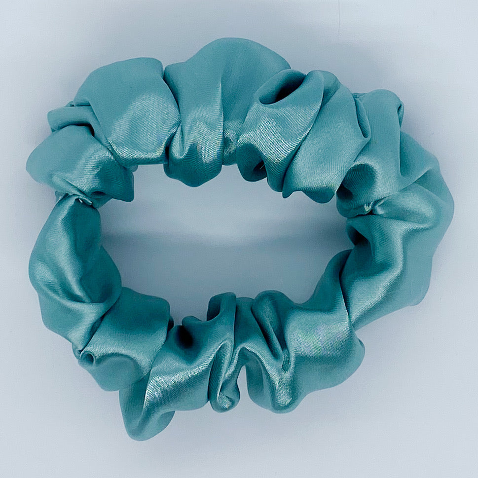 Medium Satin "Teal" Scrunchie