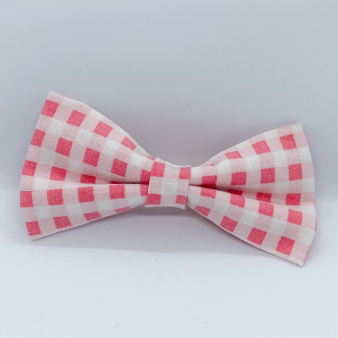 Tuxedo Hair Bow "Pink Gingham"