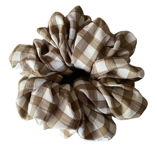 XL "Latte Gingham" Scrunchie