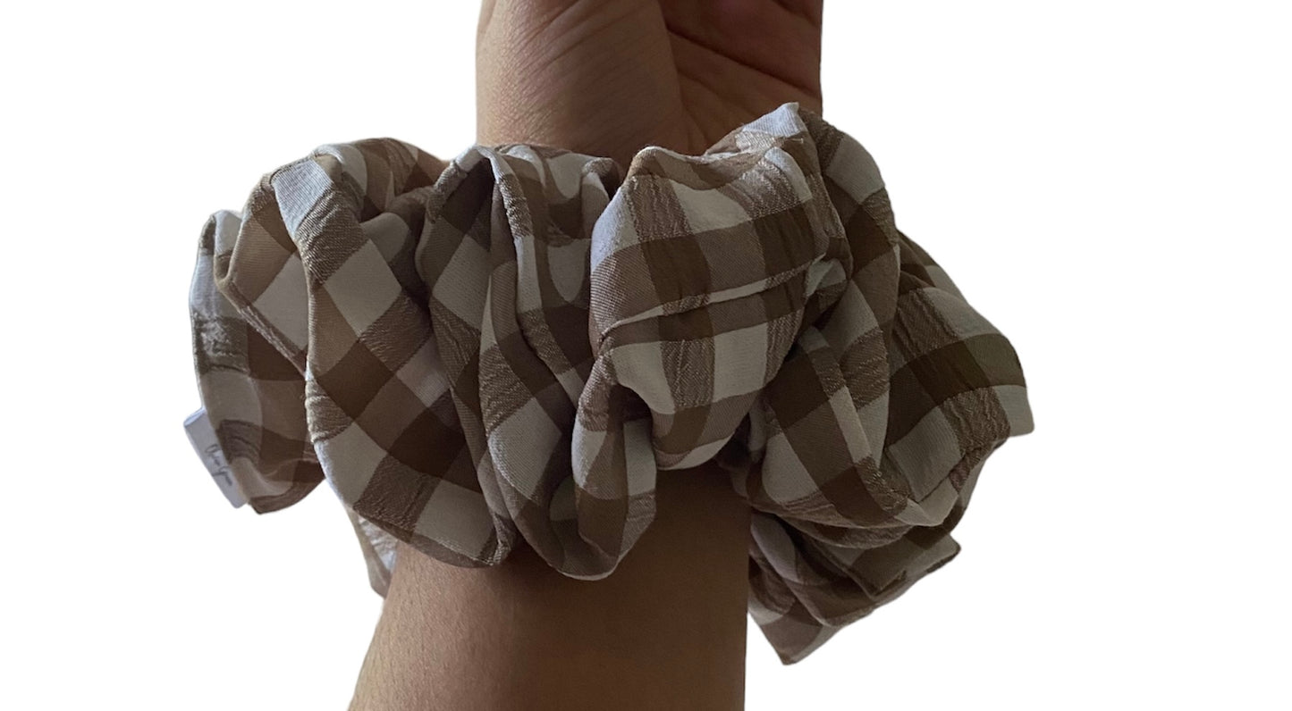 XL "Latte Gingham" Scrunchie