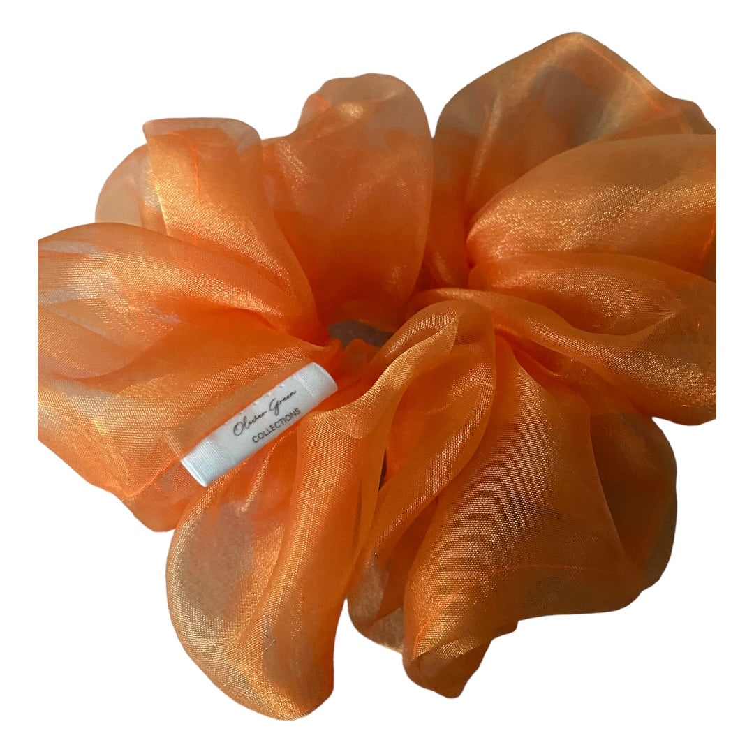 XL Orange Sheer Scrunchie