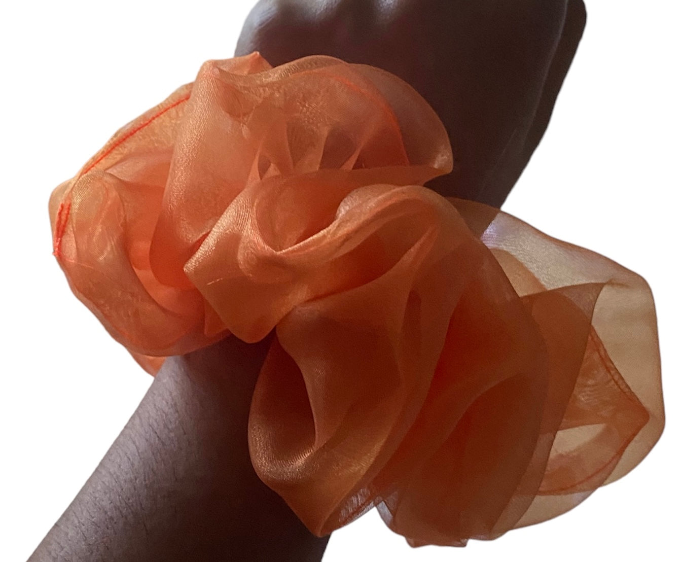 XL Orange Sheer Scrunchie