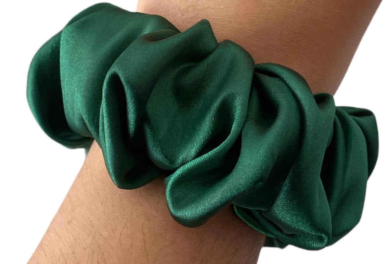 Medium Satin "Green" Scrunchie