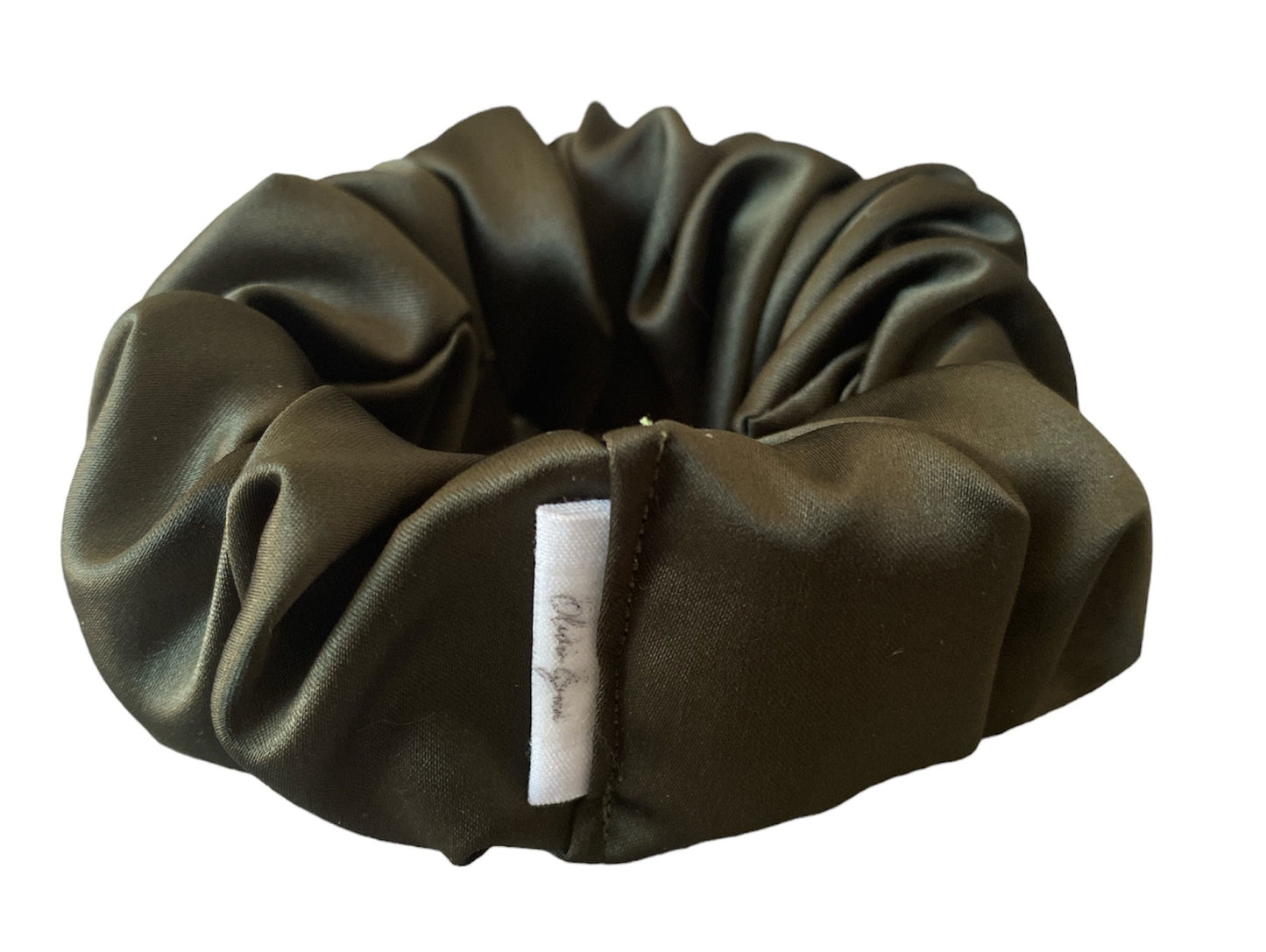 Medium Satin "Olive Green" Scrunchie