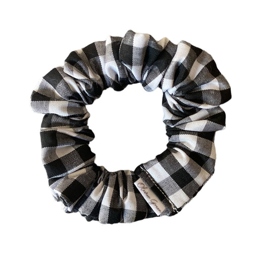 Skinny "Black & White Gingham" Scrunchie