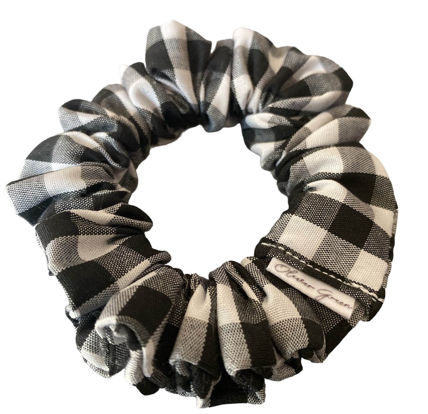 Skinny "Black & White Gingham" Scrunchie