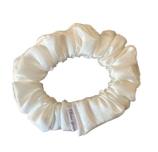 Skinny "White Satin" Scrunchie