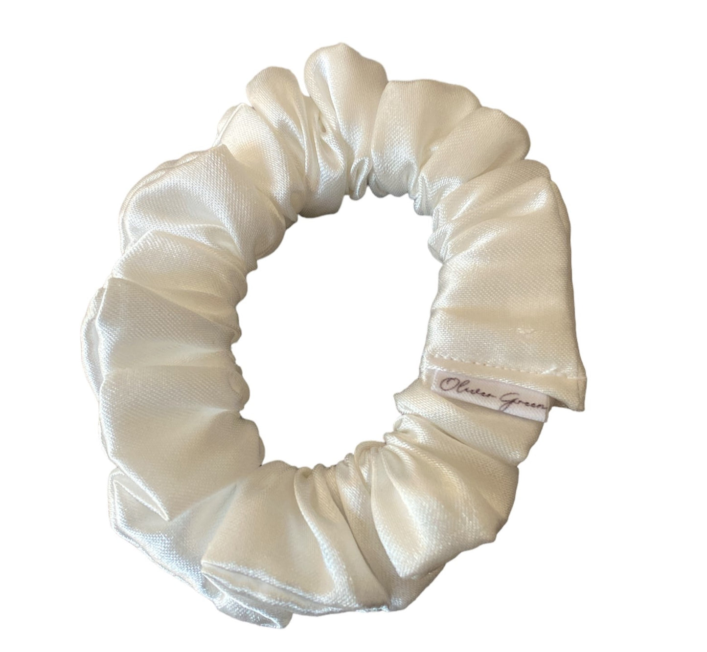 Skinny "White Satin" Scrunchie