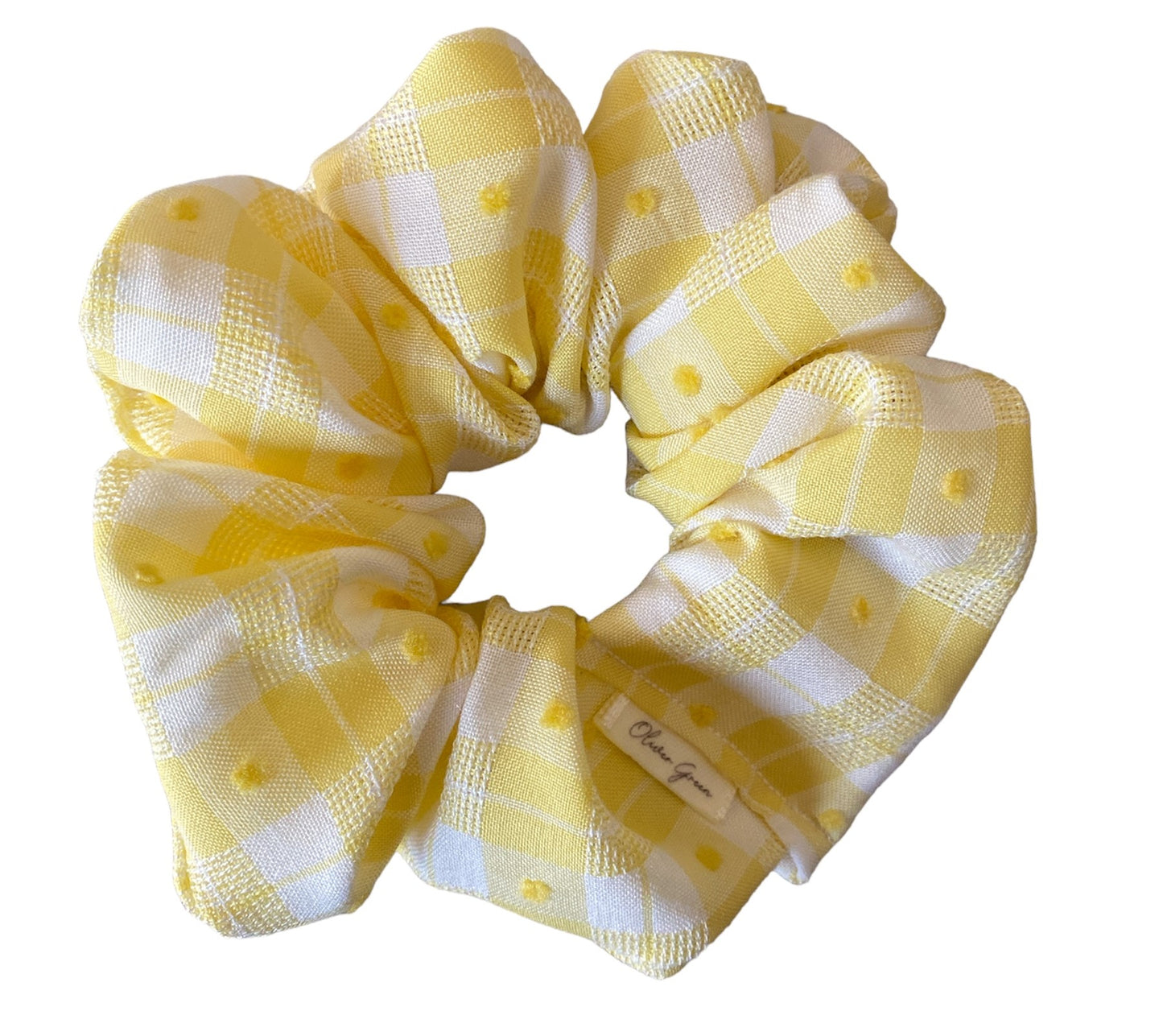 Medium "Yellow & White Gingham" Scrunchie