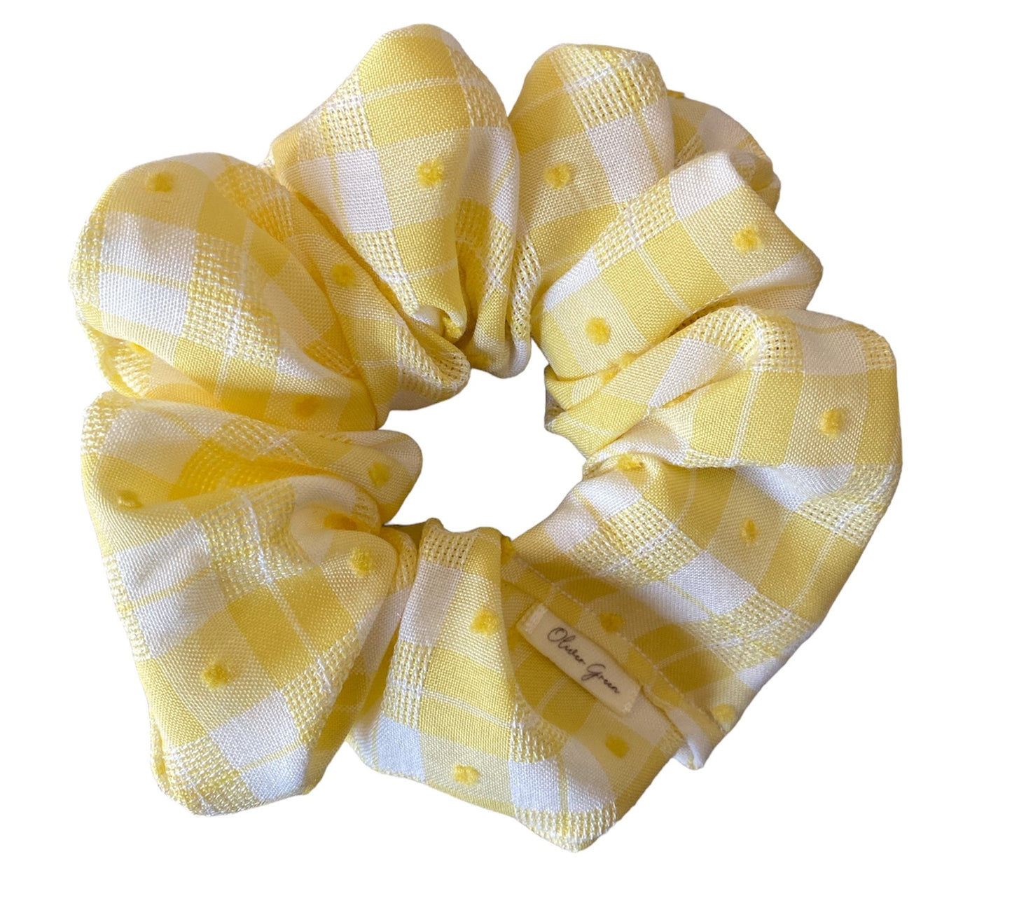 Medium "Yellow & White Gingham" Scrunchie