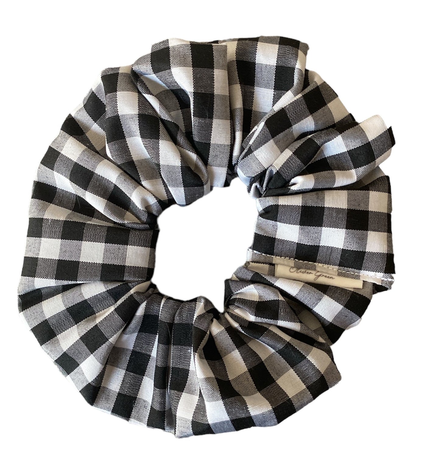 Medium "Black & White Gingham" Scrunchie