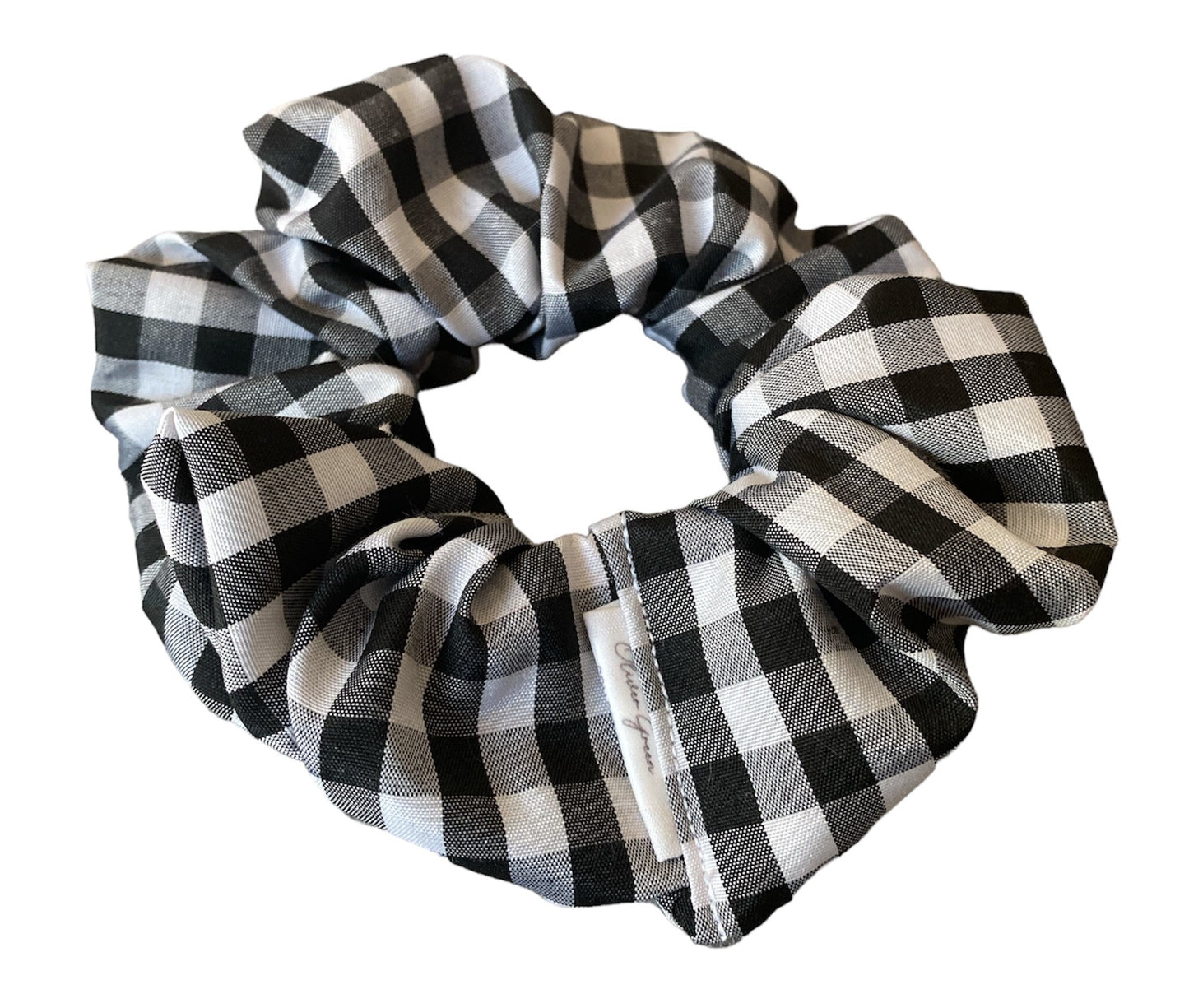 Medium "Black & White Gingham" Scrunchie