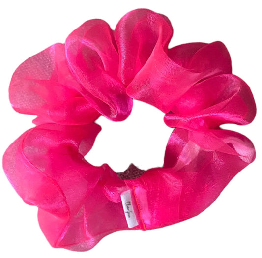 Medium Sheer "Hot Pink" Scrunchie