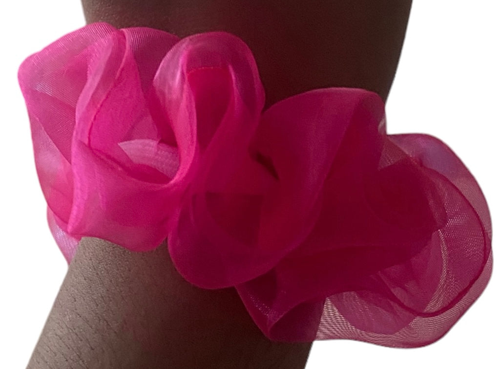 Medium Sheer "Hot Pink" Scrunchie