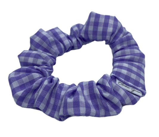 Skinny "Pastel Purple Gingham" Scrunchie