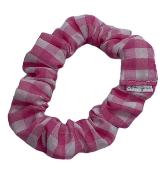 Skinny "Pastel Pink Gingham" Scrunchie