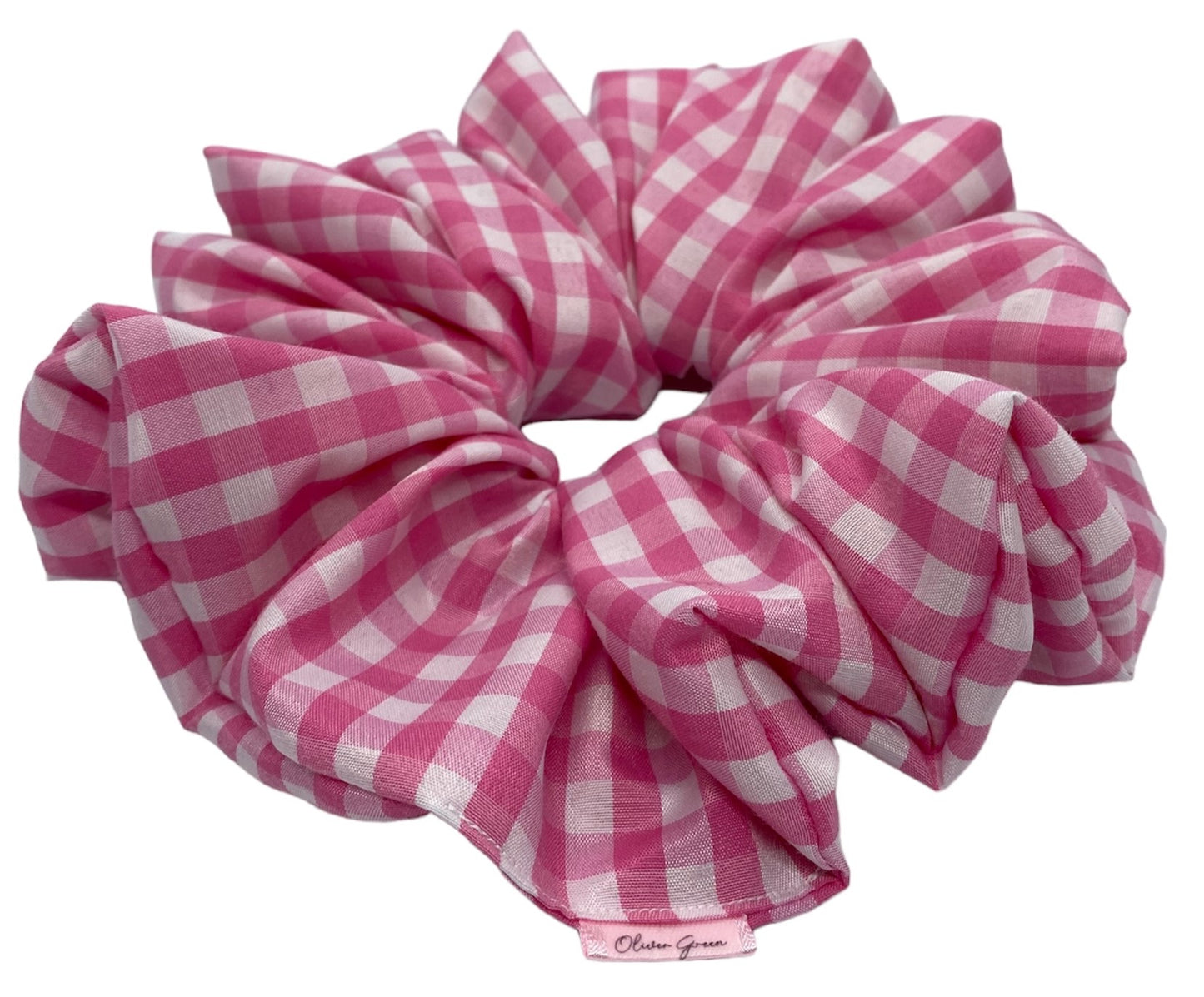 XL "Pastel Pink & White Gingham" Scrunchie