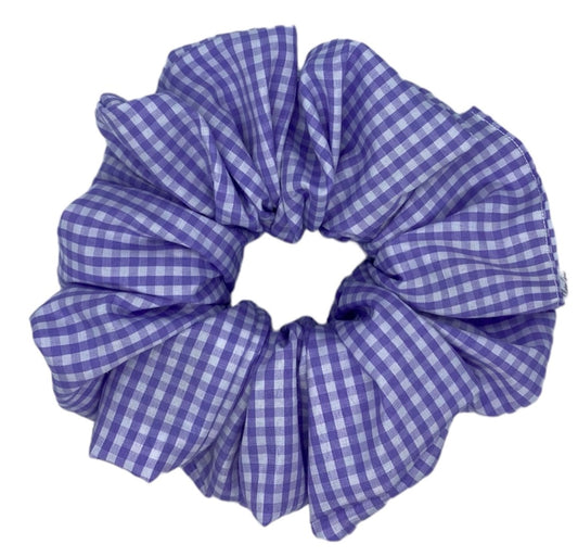 XL "Pastel Purple & White Gingham" Scrunchie