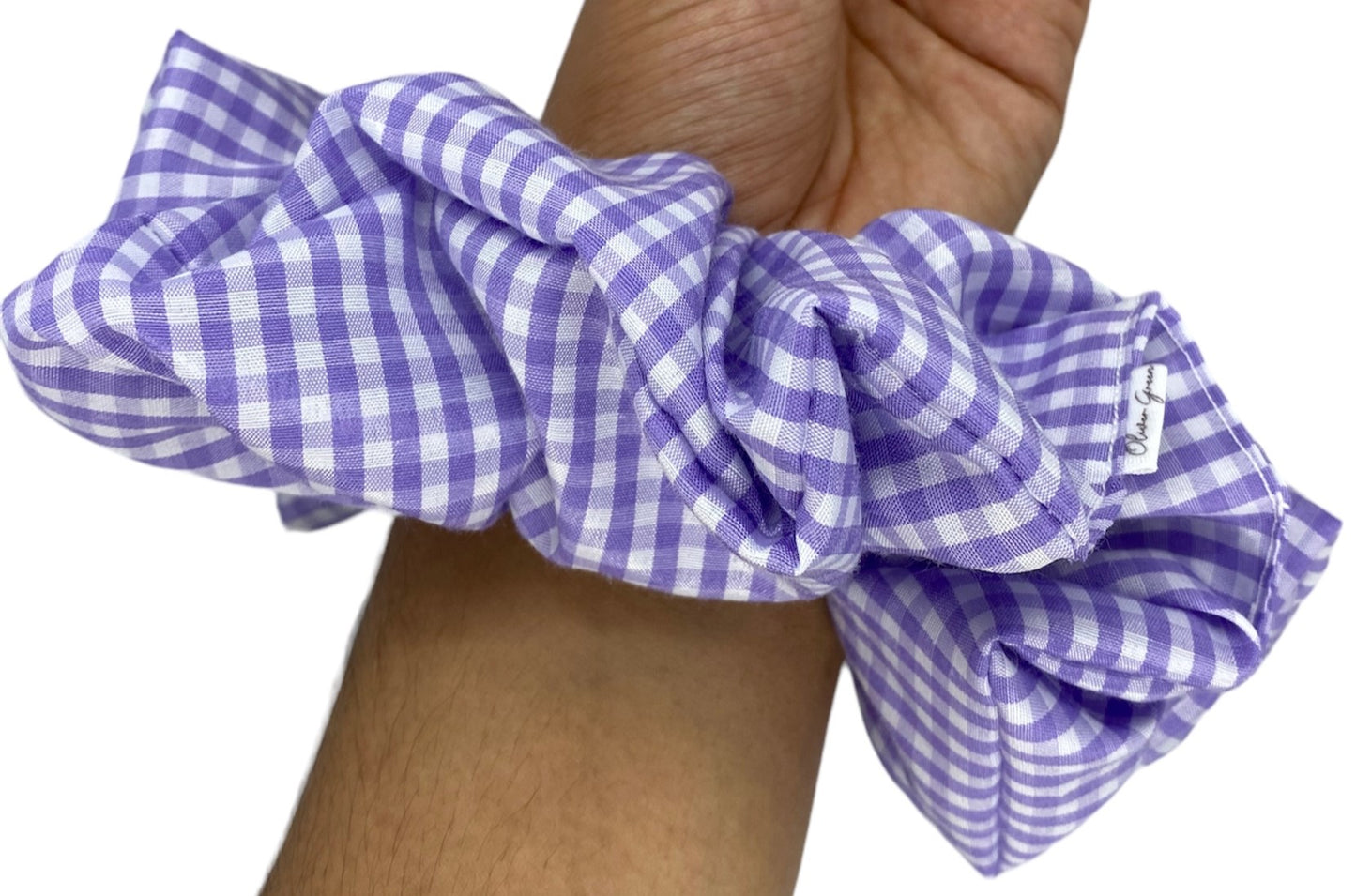 XL "Pastel Purple & White Gingham" Scrunchie