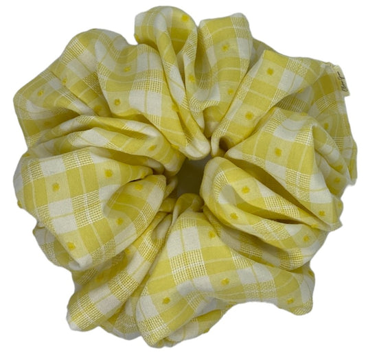 XL "Yellow & White Gingham" Scrunchie