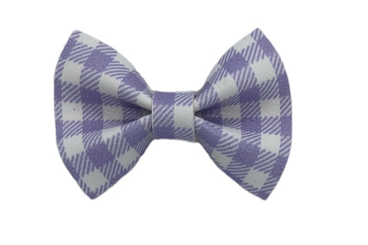 Gingham Pastel Purple Bow