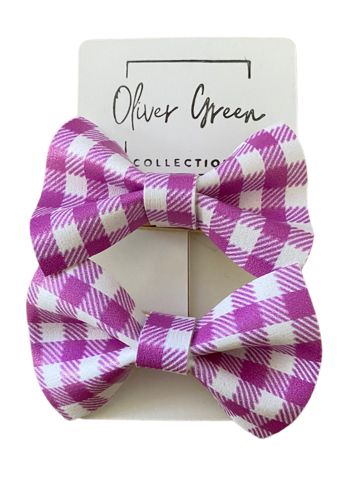 Gingham Purple Bow