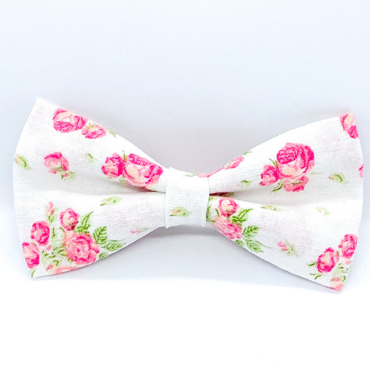 Tuxedo Hair Bow "Pink Florals"