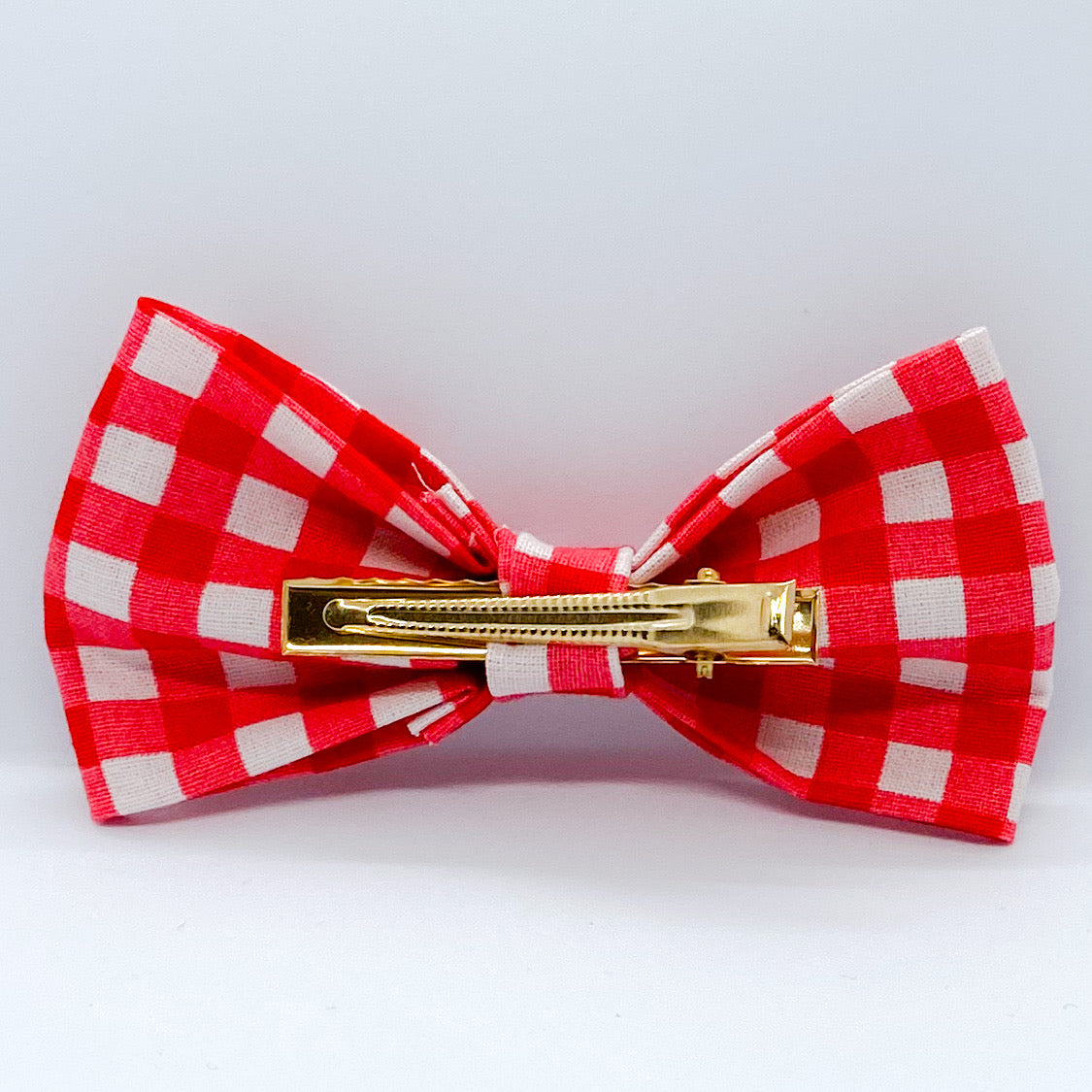 Tuxedo Hair Bow "Red Gingham"